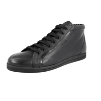 Prada Women's Black Saffiano Leather High-Top Sneaker 3T5893