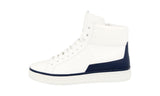Prada Women's White Leather Downtown High-Top Sneaker 3T6025
