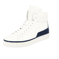 Prada Women's White Leather High-Top Sneaker 3T6025