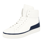 Prada Women's White Leather High-Top Sneaker 3T6025