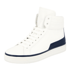 Prada Women's White Leather Downtown High-Top Sneaker 3T6025
