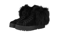 Prada Women's Black welt-sewn Leather High-Top Sneaker 3T6087