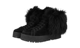 Prada Women's Black welt-sewn Leather High-Top Sneaker 3T6087