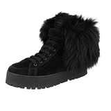 Prada Women's Black welt-sewn Leather High-Top Sneaker 3T6087