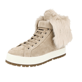 Prada Women's Beige welt-sewn Leather Shearling Fur Half-Boot 3T6087