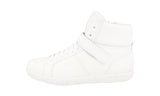 Prada Women's White Leather High-Top Sneaker 3T6349