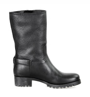 Prada Women's Black Heavy-Duty Rubber Sole Leather Half-Boot 3U5785