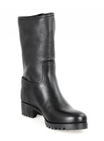 Prada Women's Black Heavy-Duty Rubber Sole Leather Half-Boot 3U5785