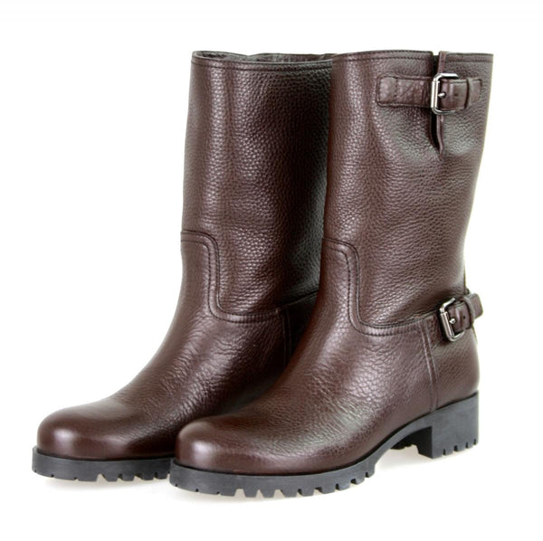 Prada Women's 3U5785 3AD2 F0201 Heavy-Duty Rubber Sole Leather Half-Boot