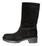 Prada Women's Black welt-sewn Leather Shearling Half-Boot 3U5901