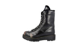 Prada Women's Black welt-sewn Leather Shearling Fur Half-Boot 3U5921