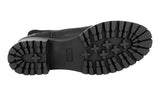 Prada Women's Black Heavy-Duty Rubber Sole Leather Half-Boot 3U6376