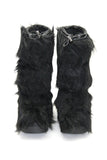 Prada Women's Black Apres Ski Eco Fur Snow Booties Boots 3W4943