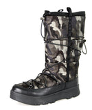 Prada Women's Black Saffiano Apres Ski Camo Snow Boots Boots 3W4947