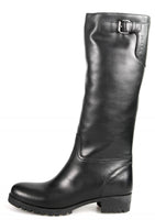 Prada Women's Black Heavy-Duty Rubber Sole Leather Boots 3W5784