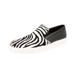 Prada Men's White Leather Zebra Sneaker 4D2733