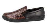 Prada Men's Brown Leather Slip-on Sneaker 4D2733