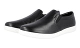 Prada Men's Black Leather Downtown Slip-on Sneaker 4D2776