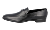Prada Men's Black Leather Logo Business Shoes 4D2793