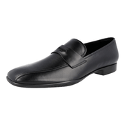 Prada Men's Black Leather Logo Business Shoes 4D2793