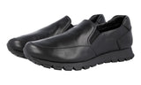 Prada Men's Black Heavy-Duty Rubber Sole Leather Matchrace Sneaker 4D2805