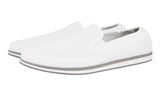 Prada Men's White Leather Pique Slip-on St. Tropez Sneaker 4D2813