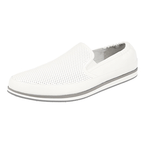 Prada Men's White Leather Pique Slip-on St. Tropez Sneaker 4D2813