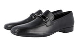 Prada Men's Black Leather Slip-on Loafer Business Shoes 4D2823