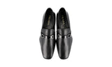 Prada Men's Black Leather Logo Business Shoes 4D2823