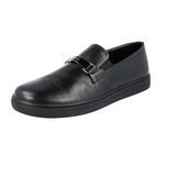 Prada Men's Black Leather Downtown Slip-on Sneaker 4D2906