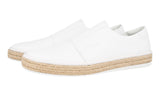 Prada Men's White Leather Espadrilles Sole Slip-on Sneaker 4D2947