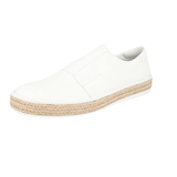 Prada Men's White Leather Espadrilles Sole Slip-on Sneaker 4D2947