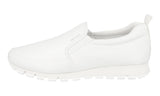 Prada Men's White Heavy-Duty Rubber Sole Leather Matchrace Sneaker 4D2991