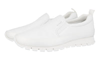 Prada Men's White Heavy-Duty Rubber Sole Leather Matchrace Sneaker 4D2991