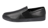 Prada Men's Black Leather Downtown Slip-on Sneaker 4D2995