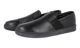 Prada Men's Black Leather Downtown Slip-on Sneaker 4D2995