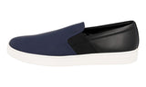 Prada Men's Blue Leather Downtown Slip-on Sneaker 4D2995