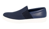 Prada Men's Blue Leather Nylon Downtown Slip-on Sneaker 4D2995
