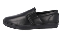 Prada Men's Black Leather Shearling Slip-on Sneaker 4D3010