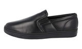 Prada Men's Black Leather Shearling Slip-on Sneaker 4D3010