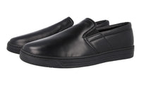 Prada Men's Black Leather Shearling Slip-on Sneaker 4D3010