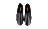 Prada Men's Black Leather Shearling Slip-on Sneaker 4D3010