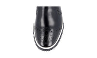 Prada Men's Black Full Brogue Leather Stratus Sneaker 4D3115