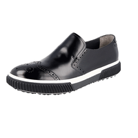 Prada Men's Black Full Brogue Leather Stratus Sneaker 4D3115