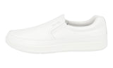 Prada Men's White Leather Red Stripe Slip-on Sneaker 4D3145