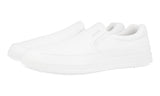 Prada Men's White Leather Red Stripe Slip-on Sneaker 4D3145