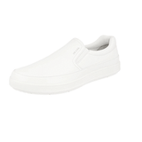 Prada Men's White Leather Red Stripe Slip-on Sneaker 4D3145