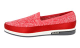 Prada Men's Red Knit St. Tropez Pique Loafer Slip-on Sneaker 4D3396