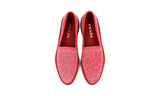 Prada Men's Red Knit St. Tropez Pique Loafer Slip-on Sneaker 4D3396