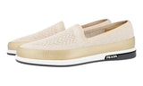 Prada Men's Beige Knit St. Tropez Pique Loafer Slip-on Sneaker 4D3396